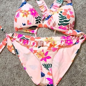 Womens California Sunshine 2 Piece Pink Bikini Large
